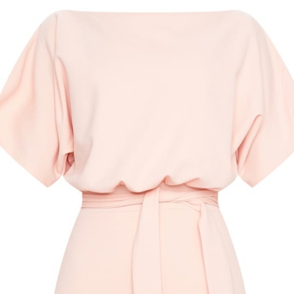 NWT PLT Nude Wrap Front Belted Kimono Sleeve Tulip Pencil Skirt Midi Dress Sz 4 - Picture 5 of 10